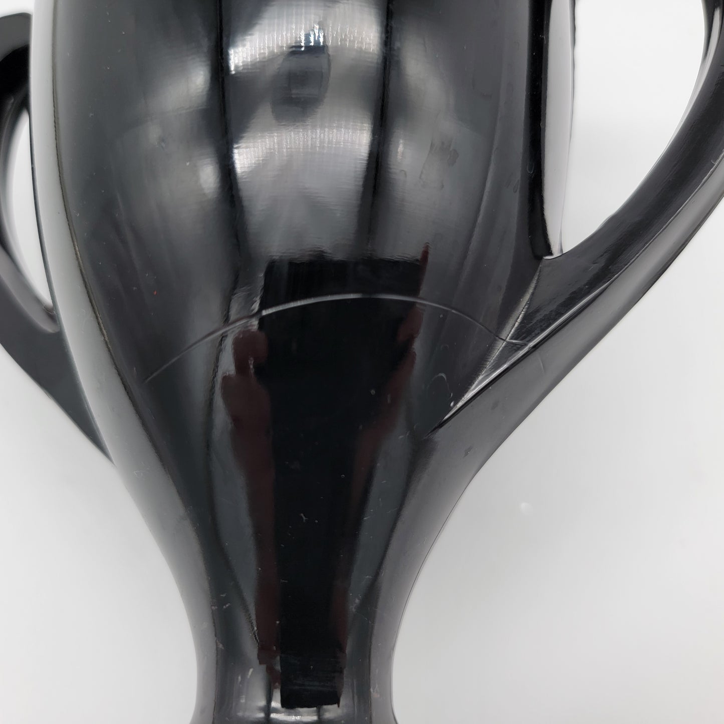 LE Smith Black Glass Trophy Vase