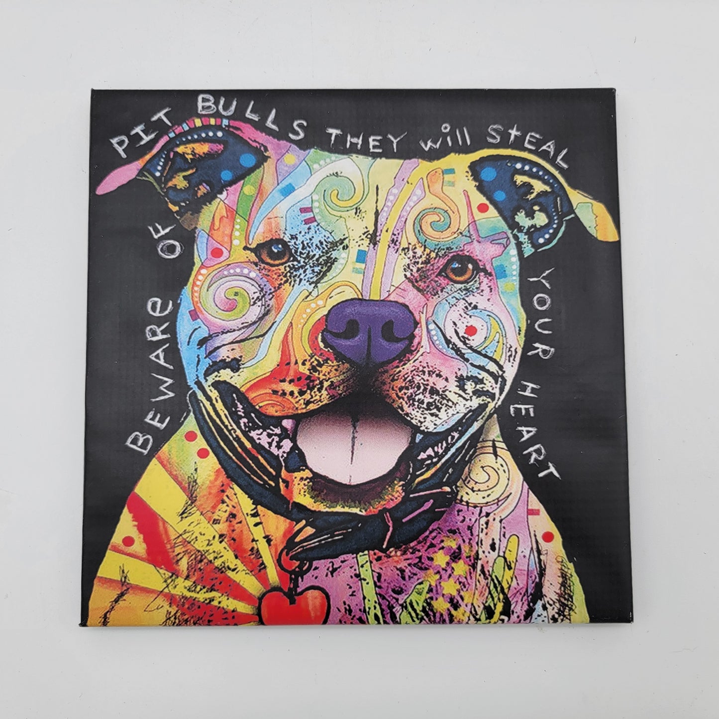 Beware of Pit Bulls by Dean Russo Unframed Wall Canvas