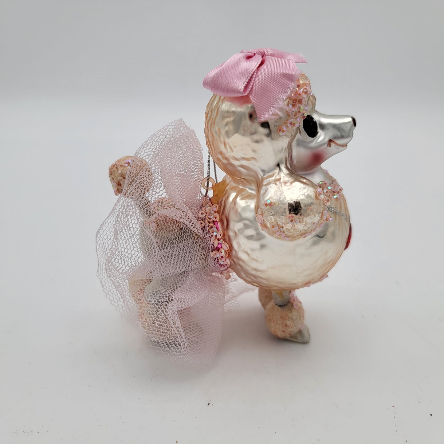 Glass Poodle Christmas Ornament