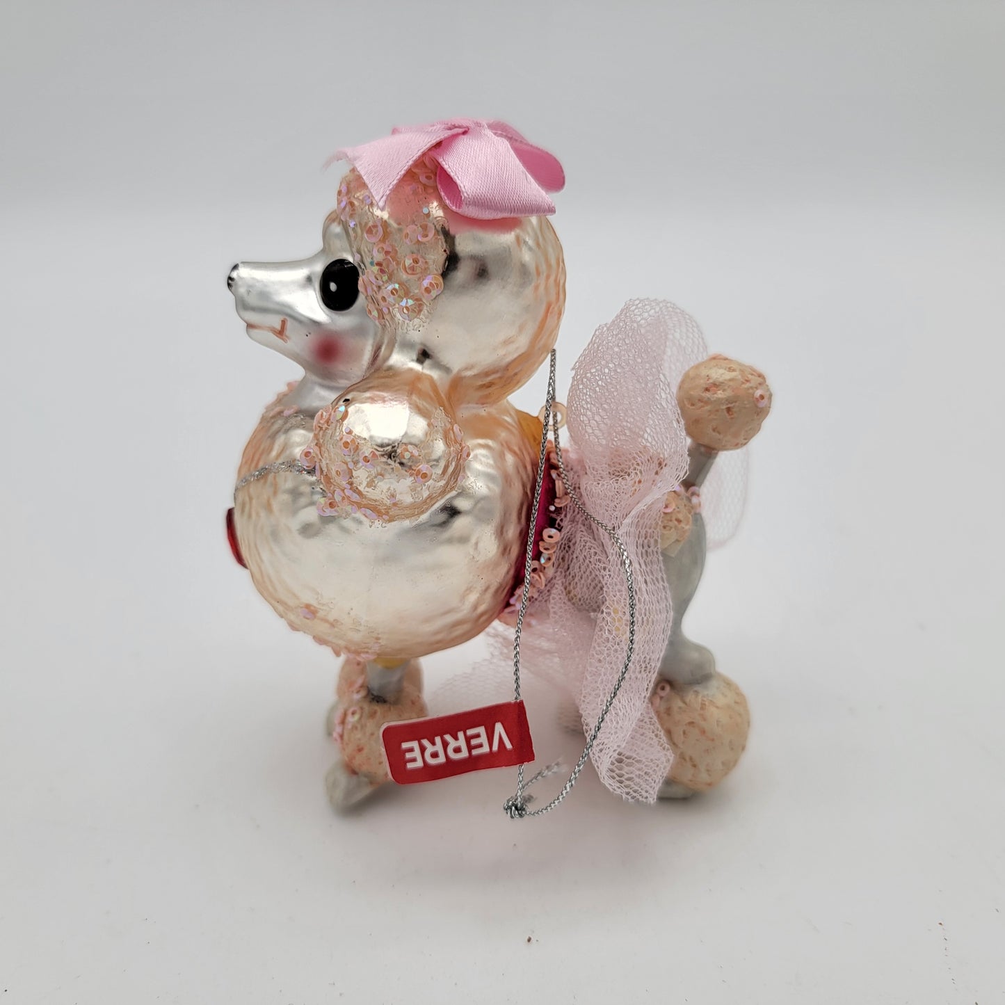 Glass Poodle Christmas Ornament