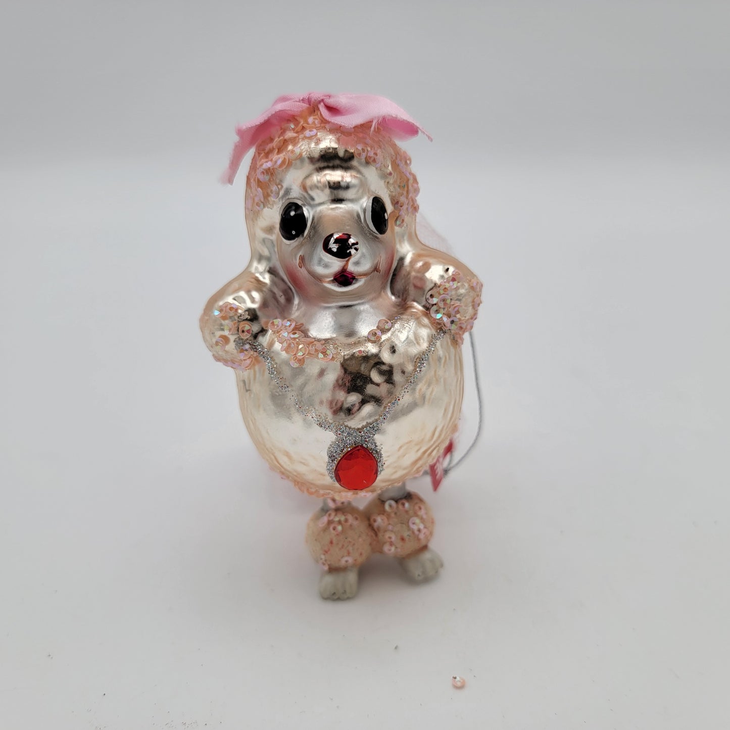 Glass Poodle Christmas Ornament