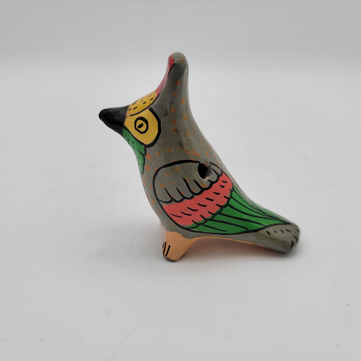 Mexican Pottery Bird Ocarina Pointy Head