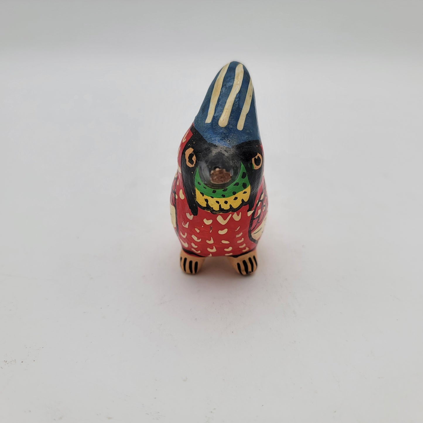 Mexican Pottery Bird Ocarina Red with Pointy Head