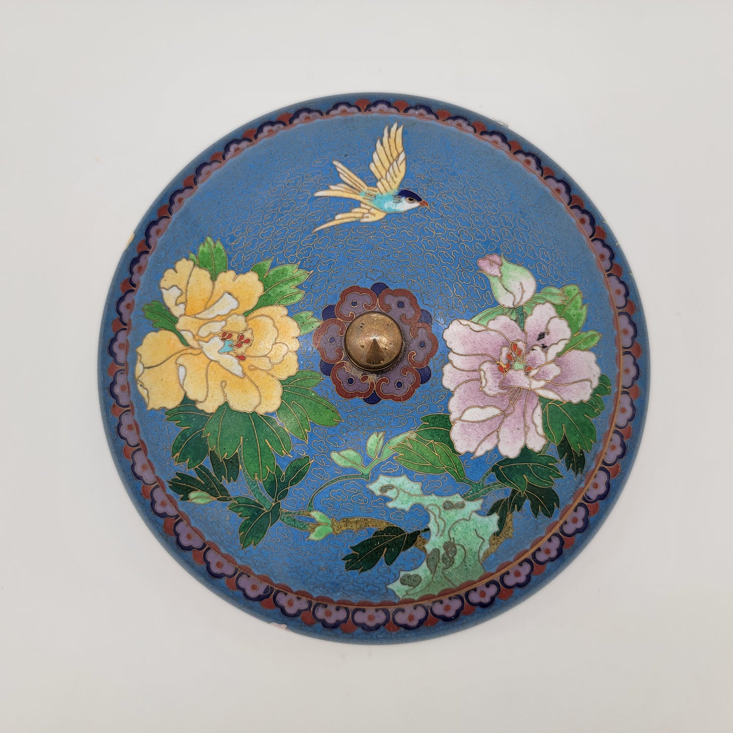 Antique Cloisonne Lidded Bowl