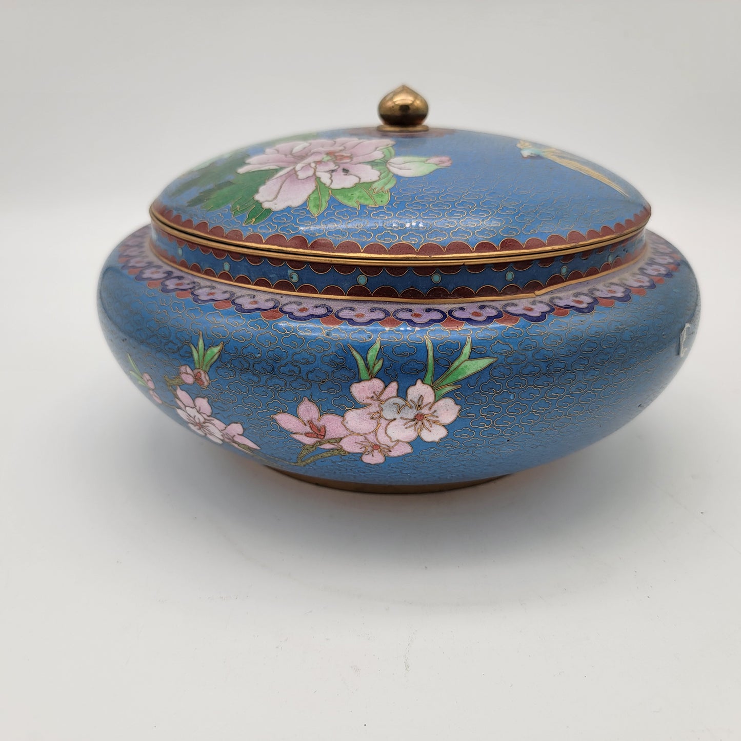 Antique Cloisonne Lidded Bowl