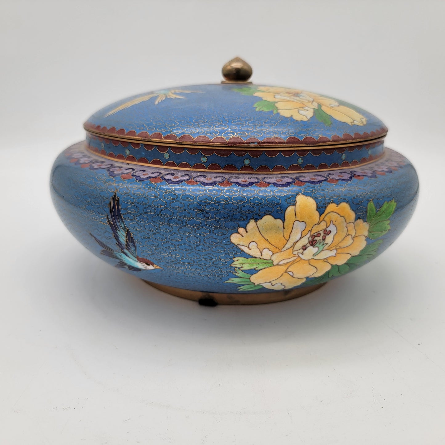 Antique Cloisonne Lidded Bowl