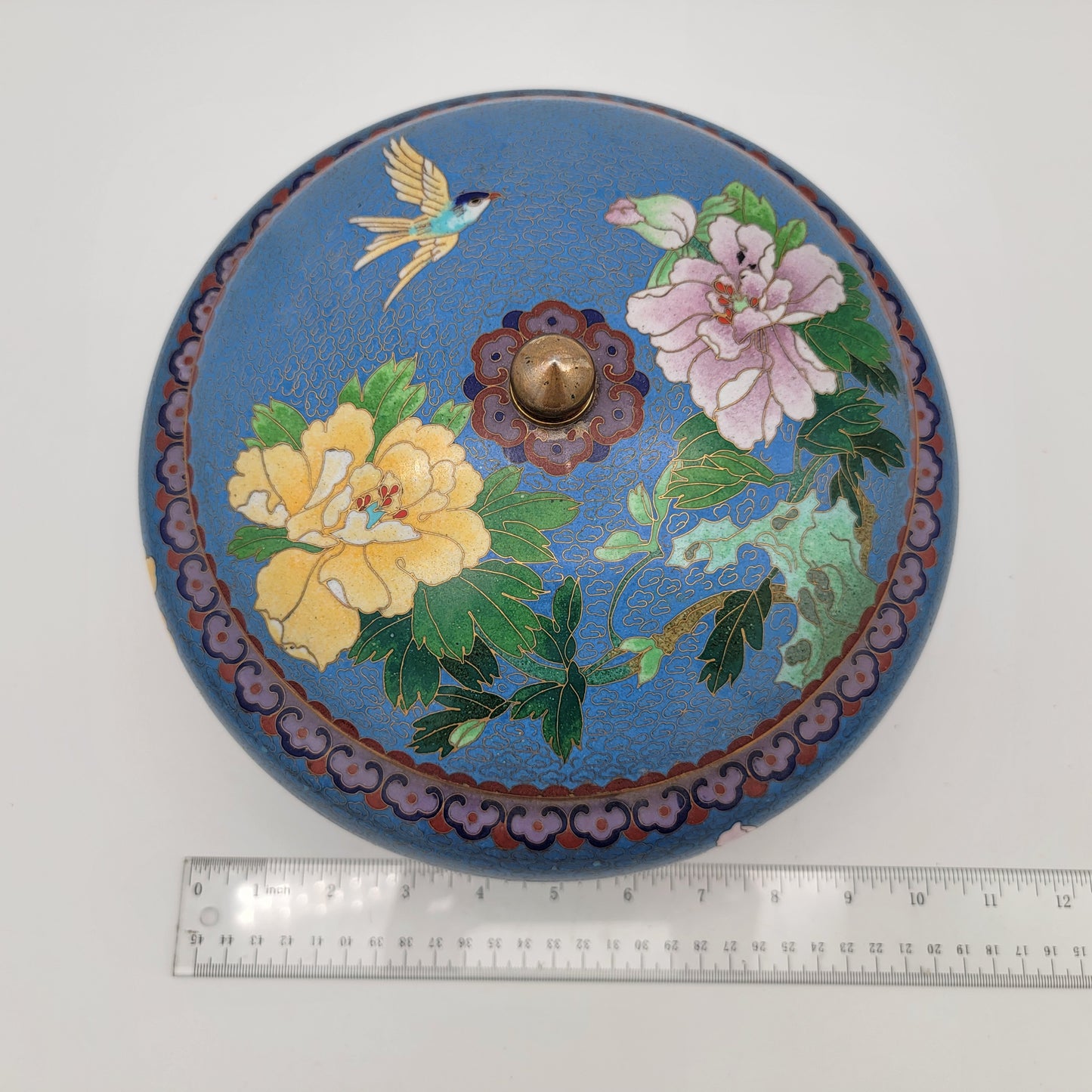 Antique Cloisonne Lidded Bowl