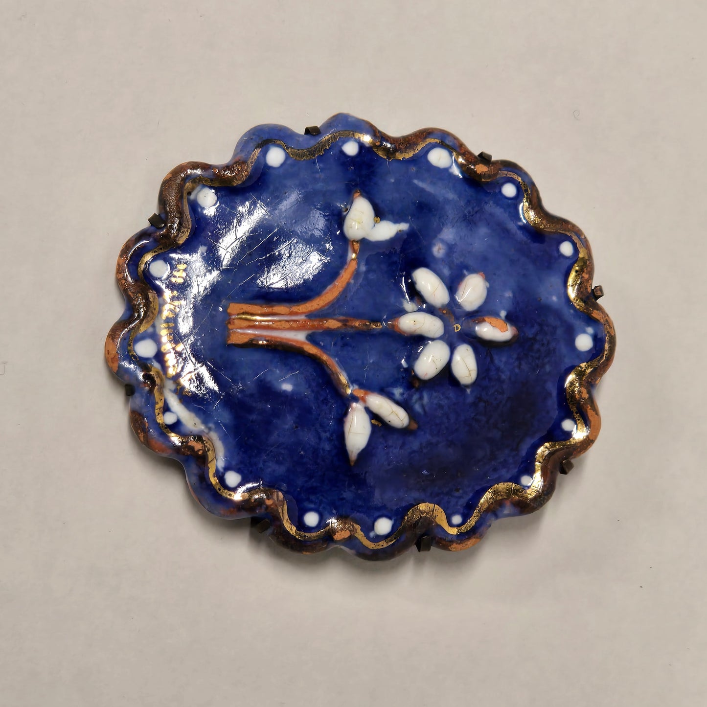 Porcelain on Copper Signed Artist Brooch