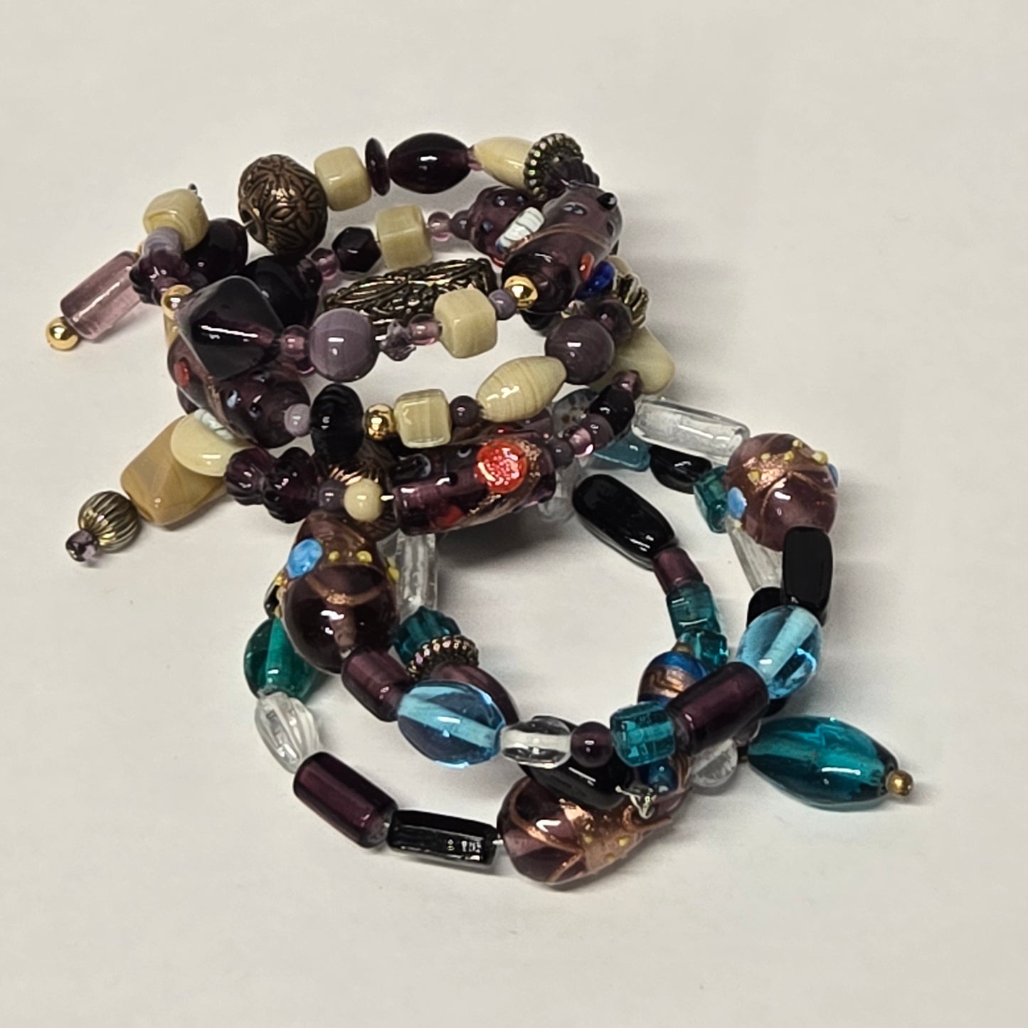 Pair of Glass Beaded Wrap Bracelets