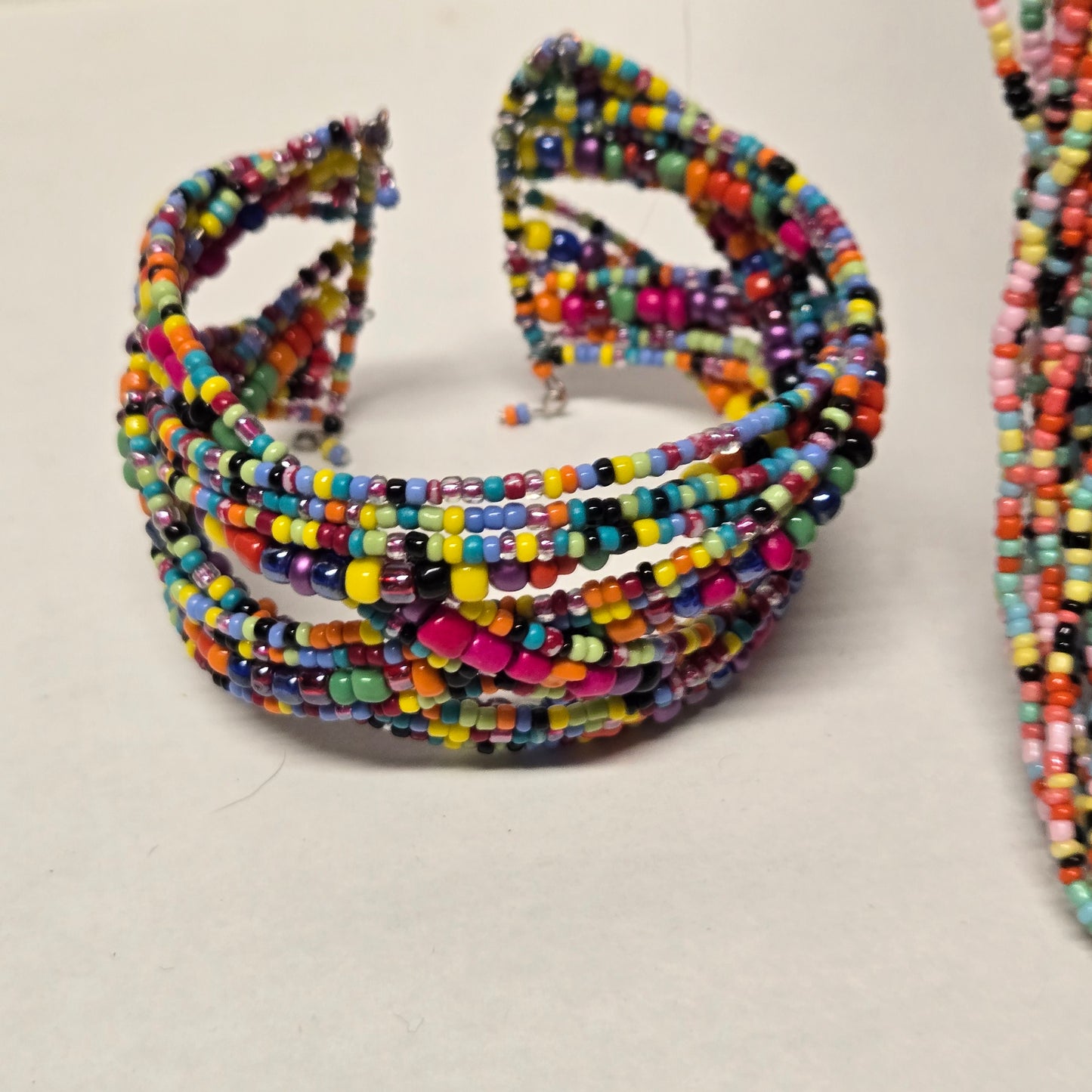 Colorful Multistrand Beaded Necklace and Bracelet