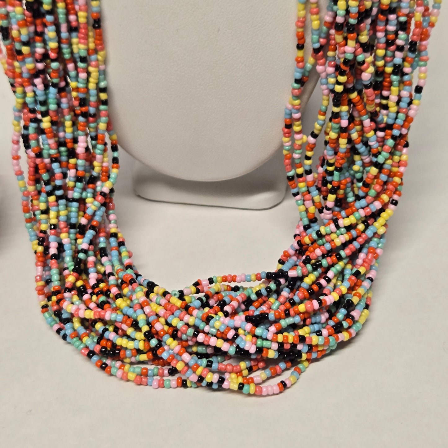 Colorful Multistrand Beaded Necklace and Bracelet