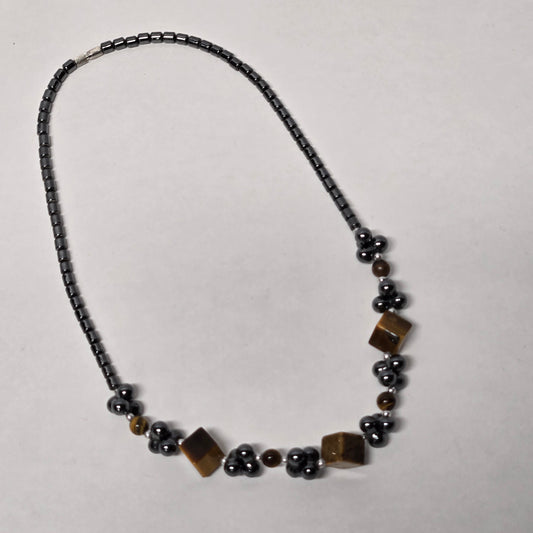 Tigers Eye Hematite Necklace