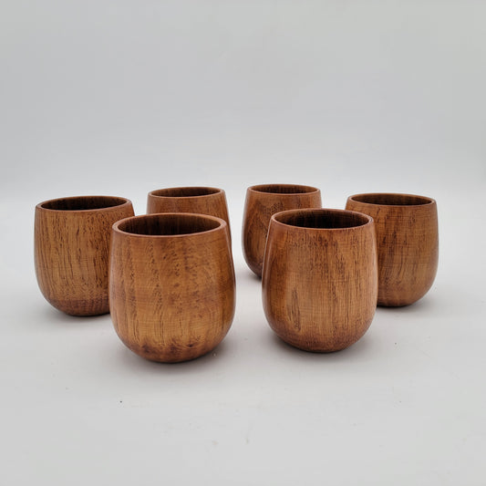 Set of 6 Wood Cups