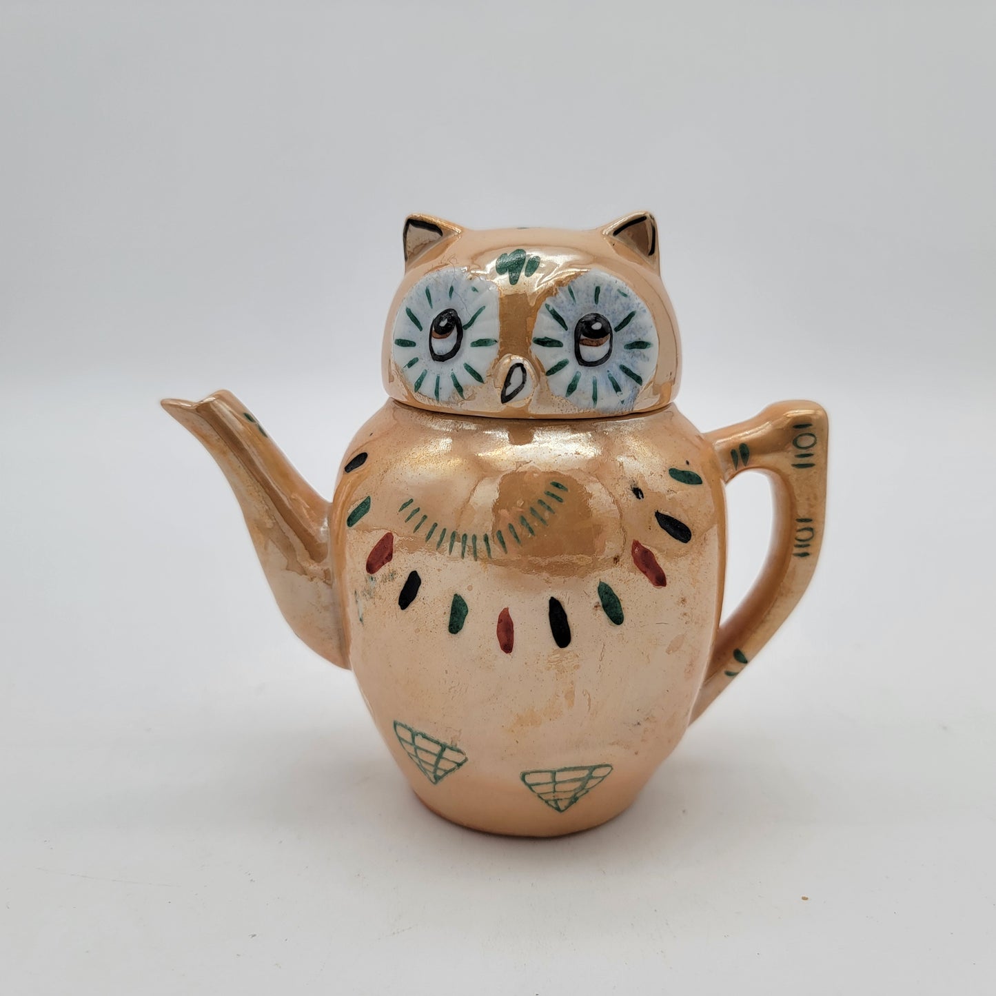 Pier 1 Lusterware Owl Teapot