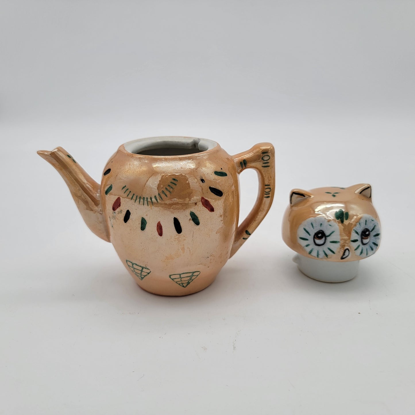 Pier 1 Lusterware Owl Teapot