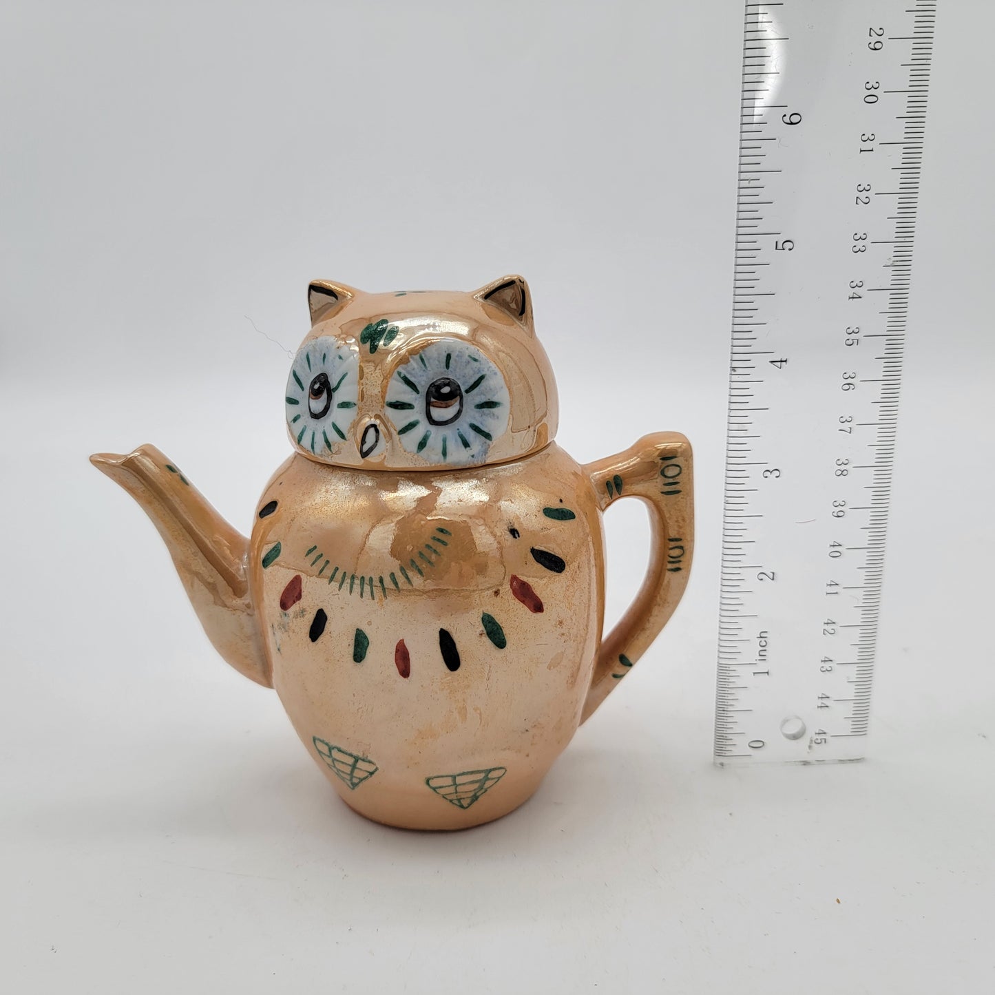 Pier 1 Lusterware Owl Teapot