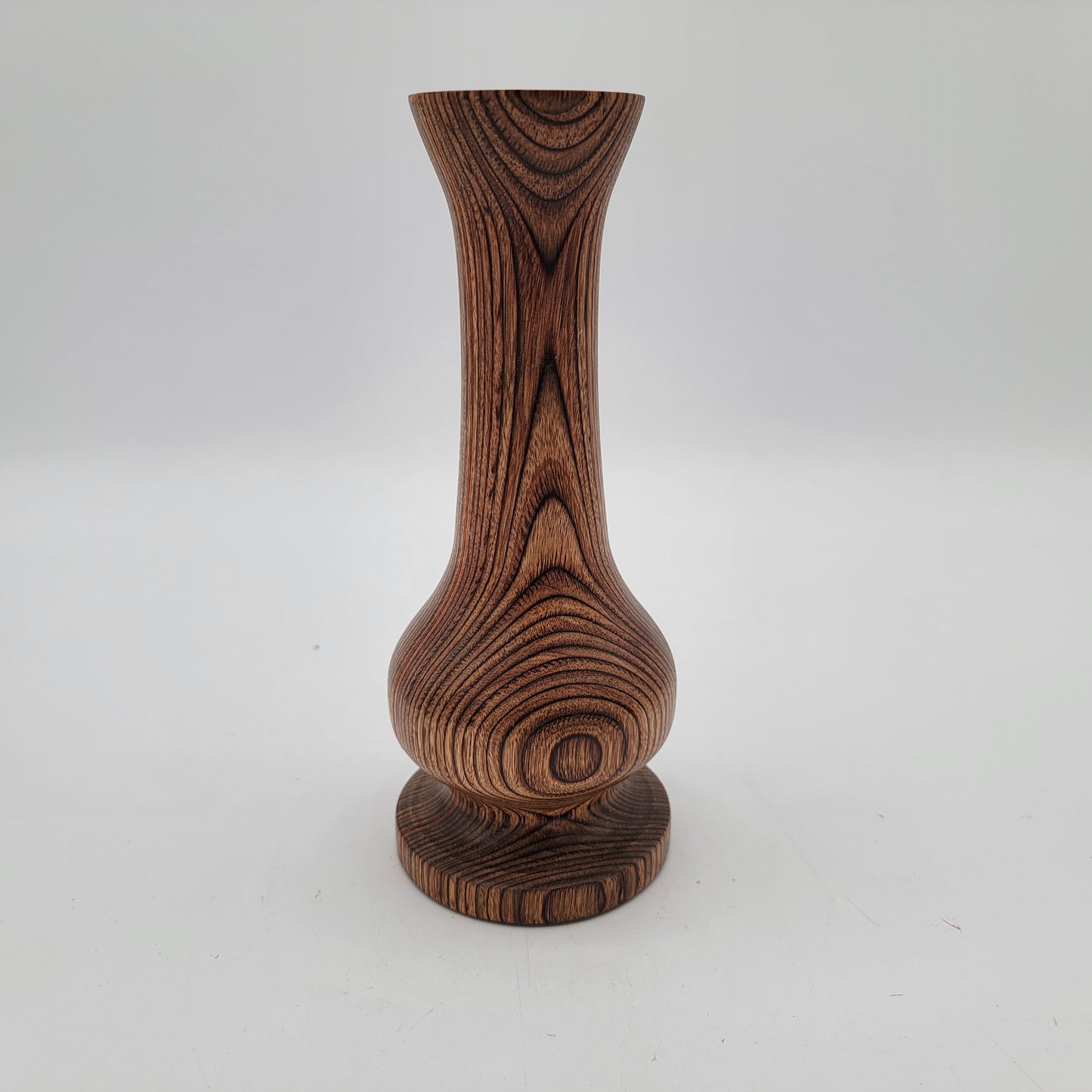 Hand Carved Wood Vase Signed Mel - see Description