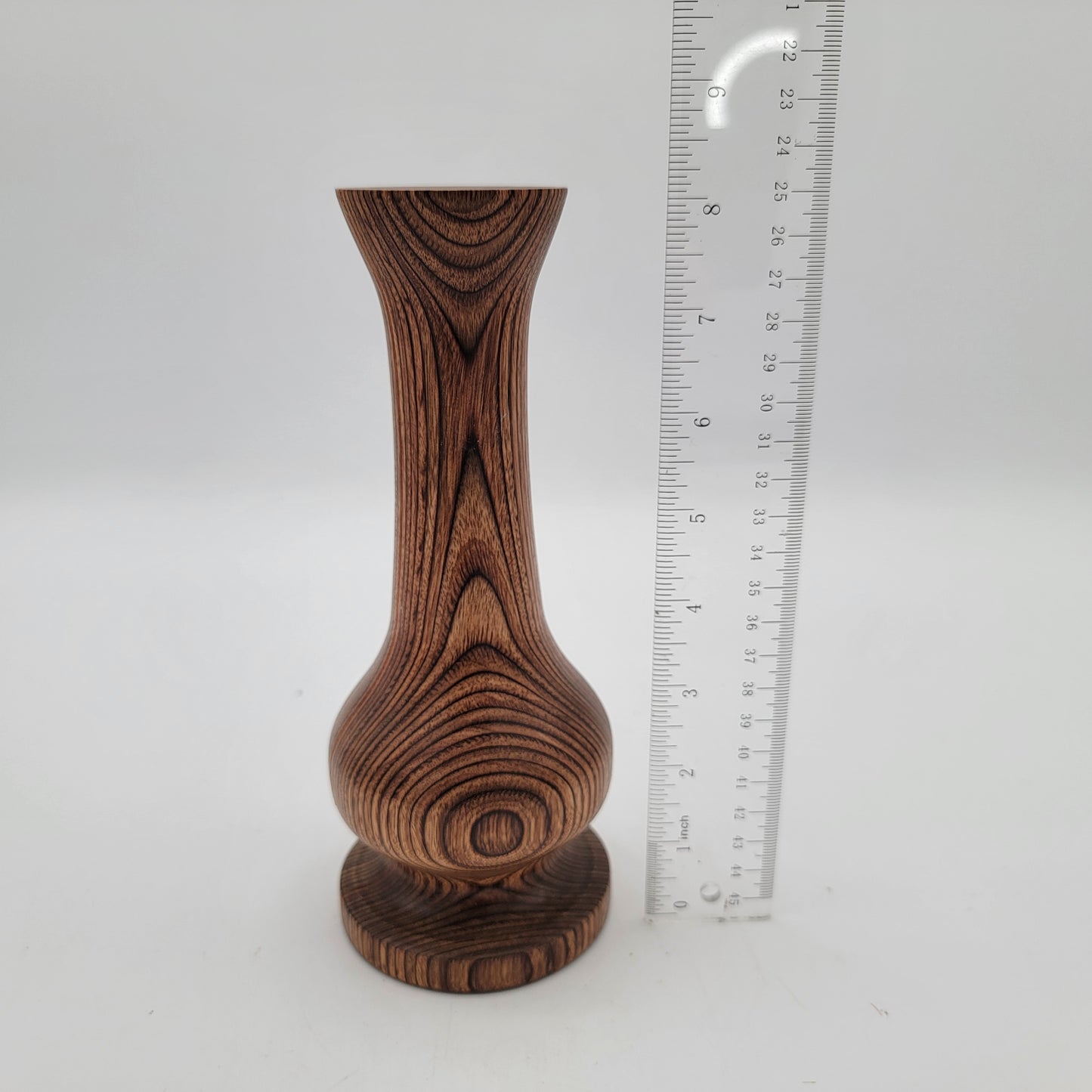 Hand Carved Wood Vase Signed Mel - see Description