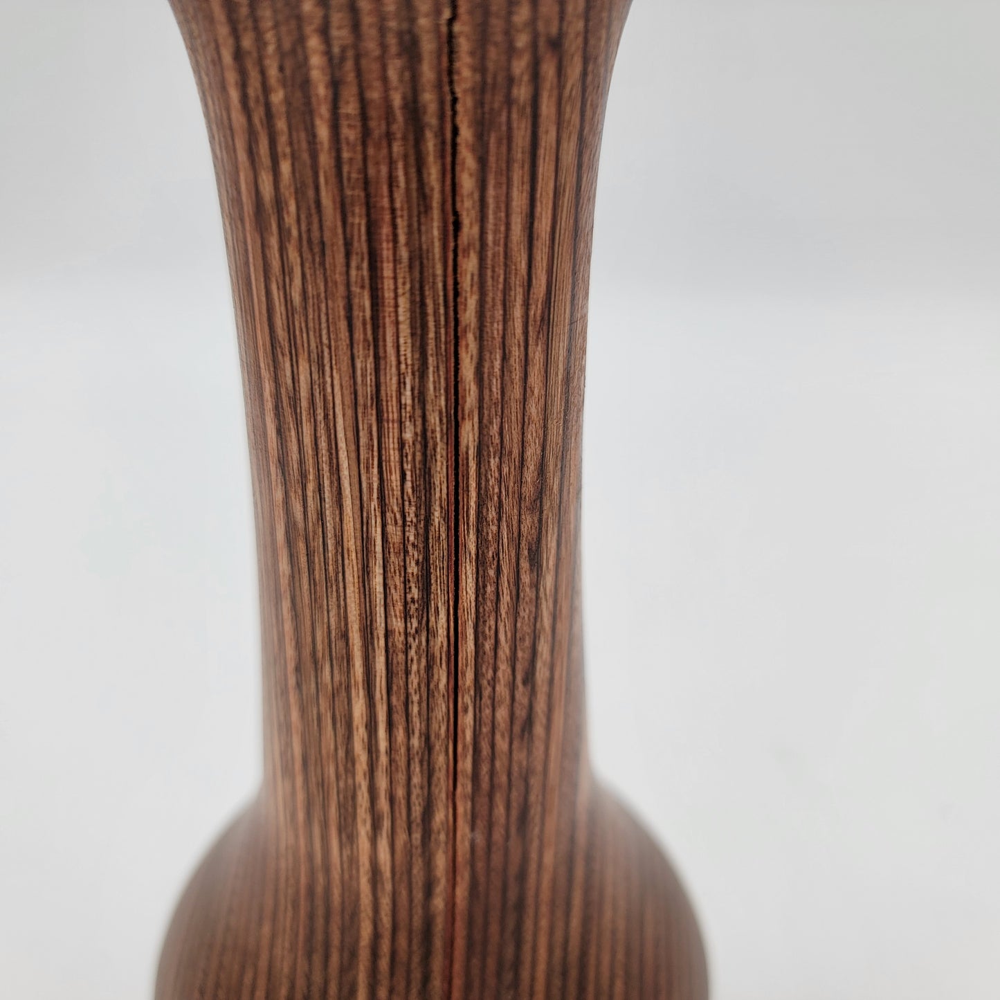 Hand Carved Wood Vase Signed Mel - see Description