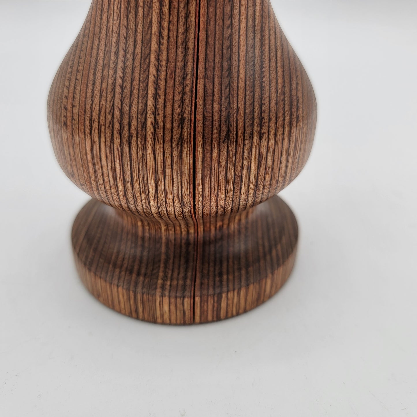 Hand Carved Wood Vase Signed Mel - see Description