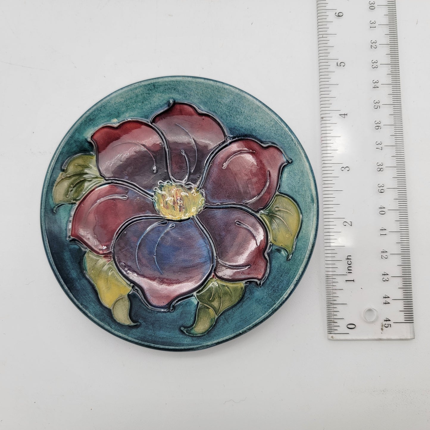 Vintage Moorcroft Small Dish Clematis Pattern