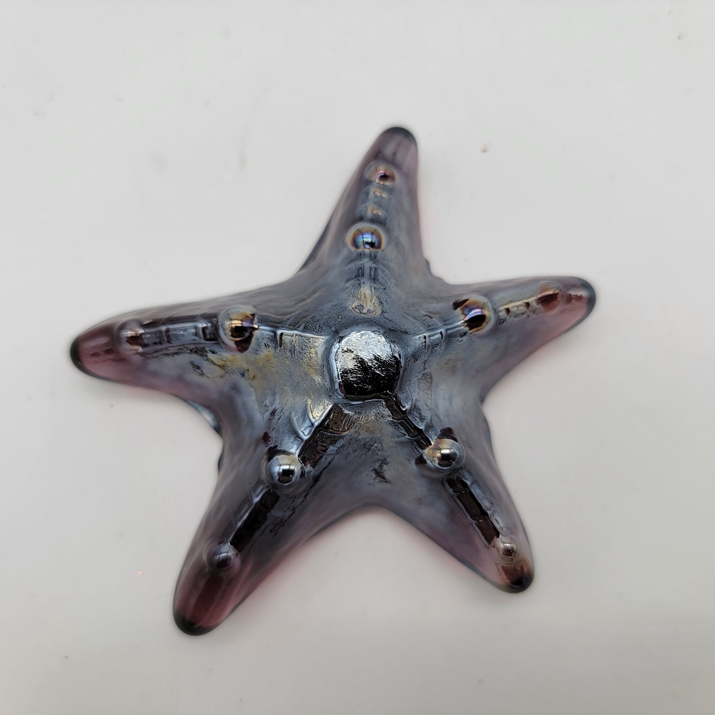 Purple Glass Starfish Paperweight