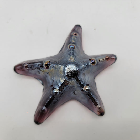 Purple Glass Starfish Paperweight