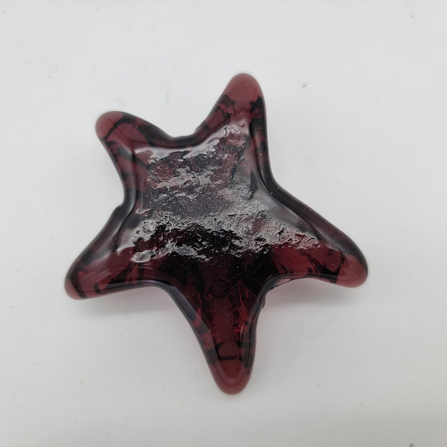 Purple Glass Starfish Paperweight