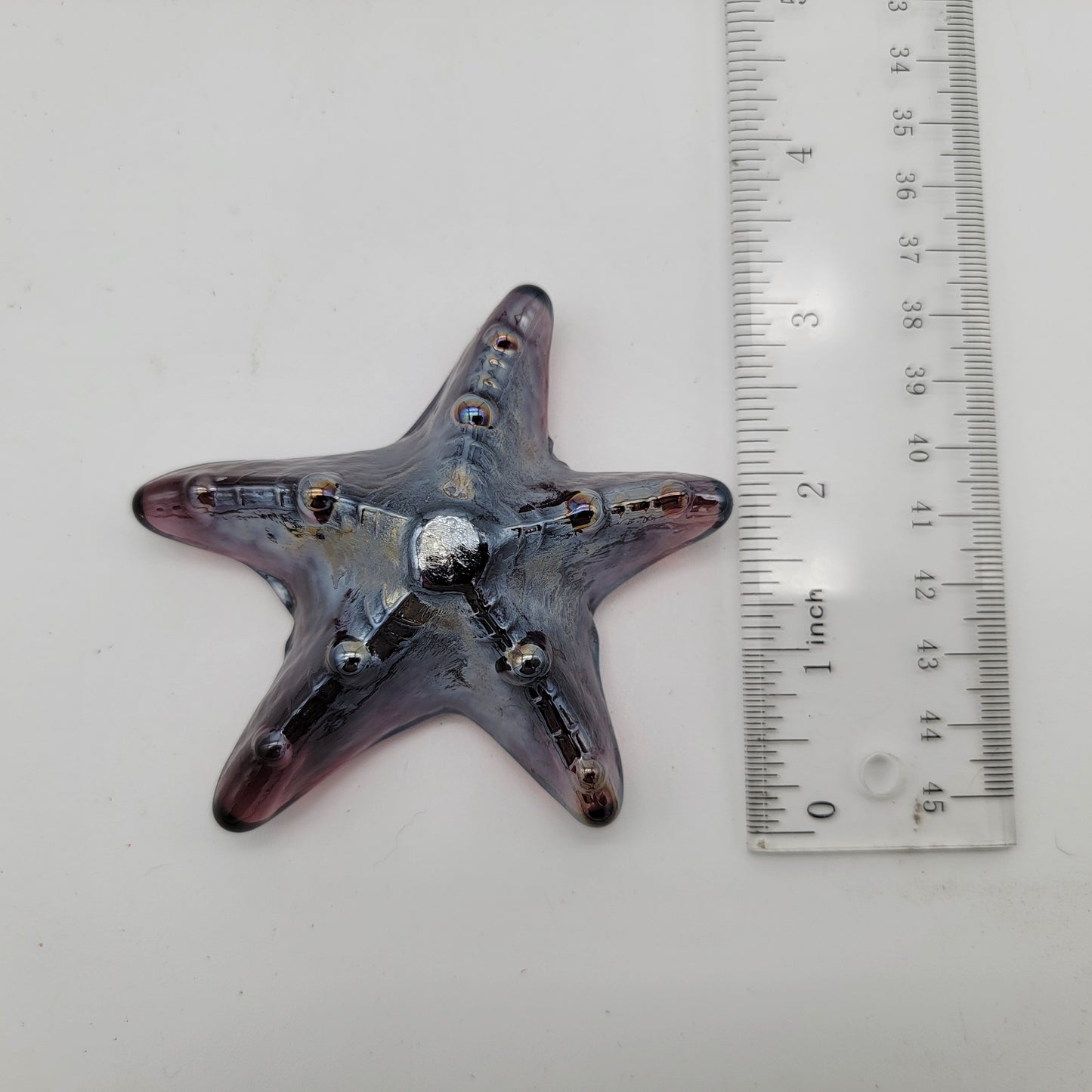 Purple Glass Starfish Paperweight