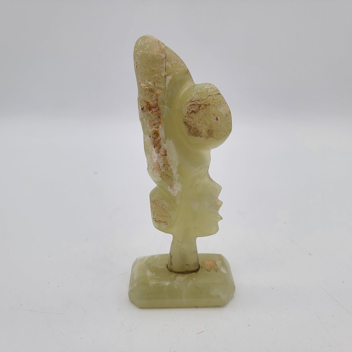 Carved Green Onyx Bust Sculpture