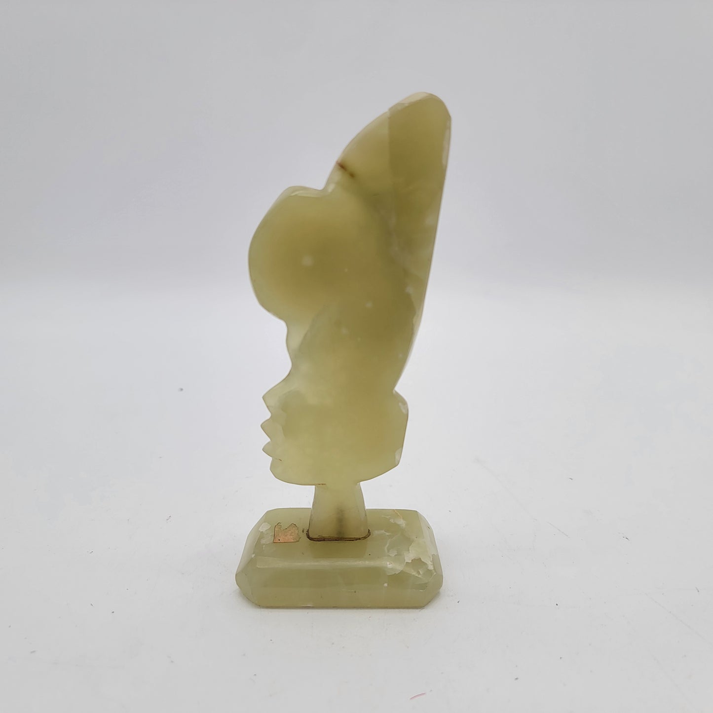 Carved Green Onyx Bust Sculpture