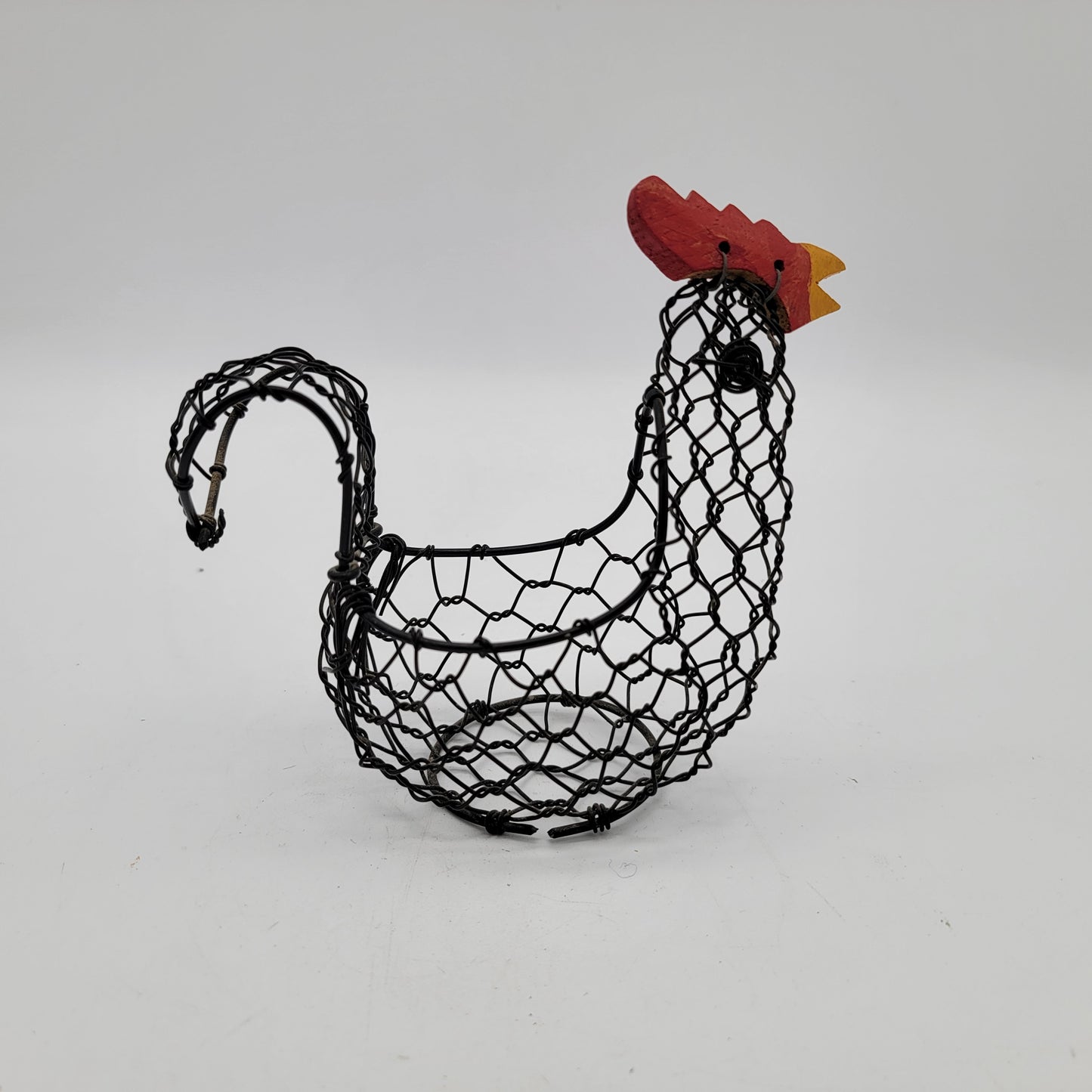 Set of 3 Primitive Chicken Wire Rooster Baskets