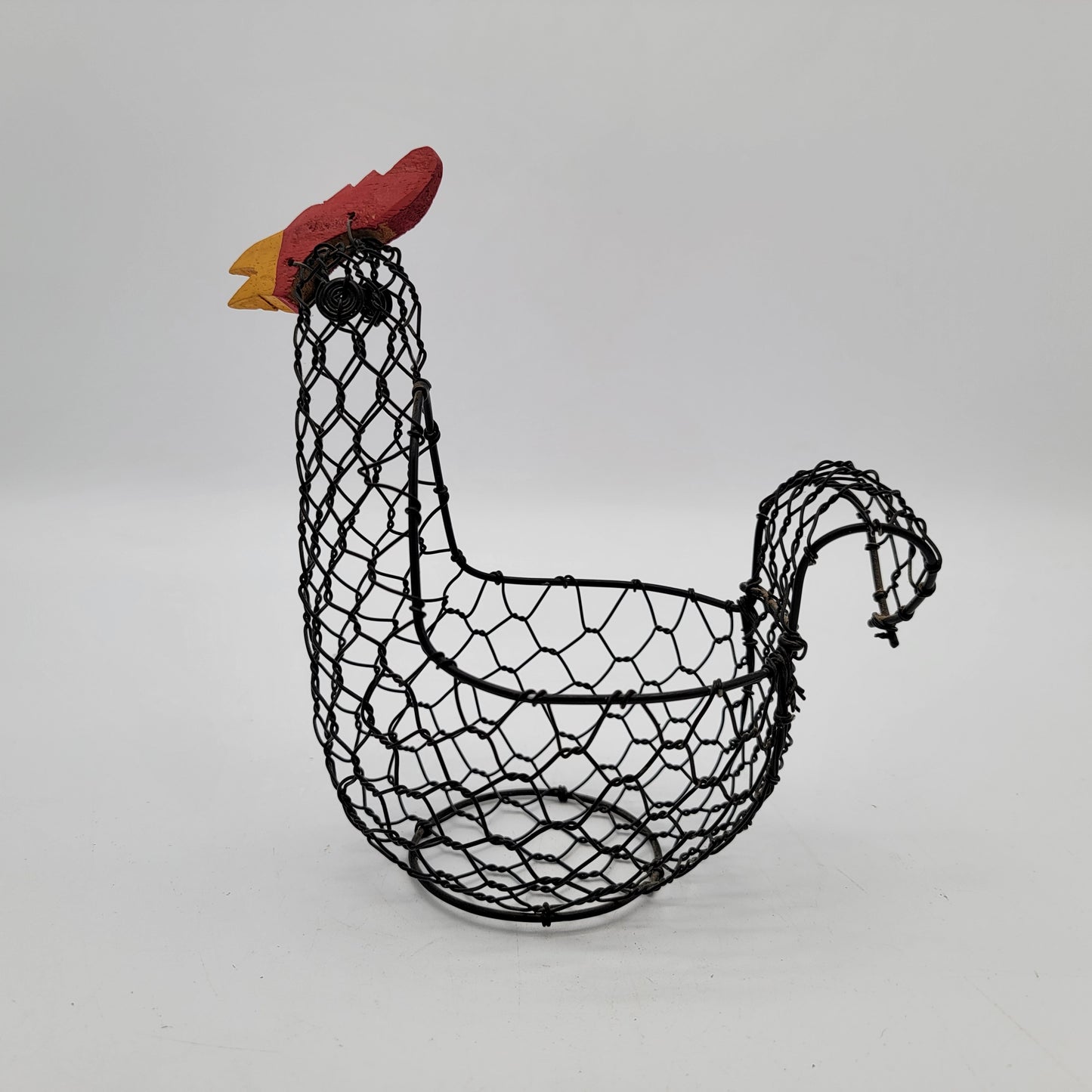 Set of 3 Primitive Chicken Wire Rooster Baskets