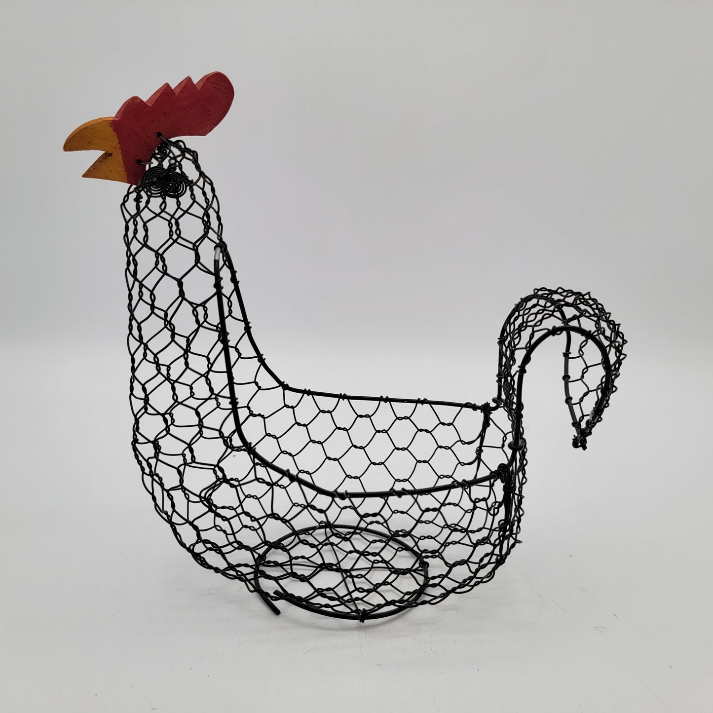 Set of 3 Primitive Chicken Wire Rooster Baskets