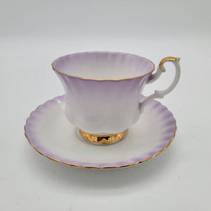 1950s Royal Albert Bone China Rainbow Pastel Purple Teacup & Saucer
