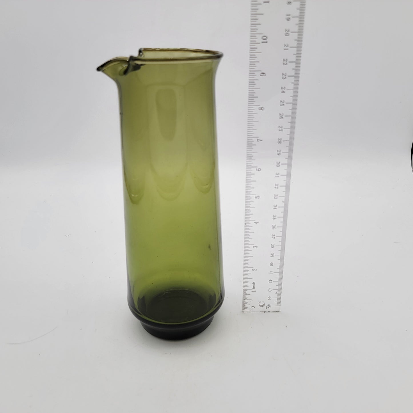 Mid Century Olve / Avocado Green Handleless Pitcher