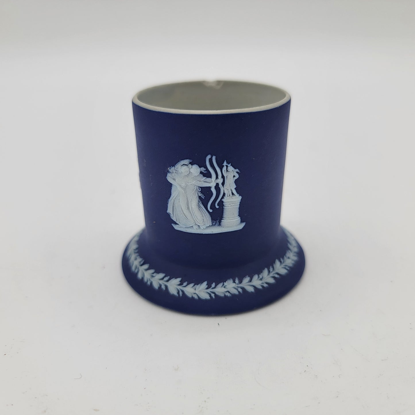 Dark Blue Wedgwood Jasperware Match Holder as found