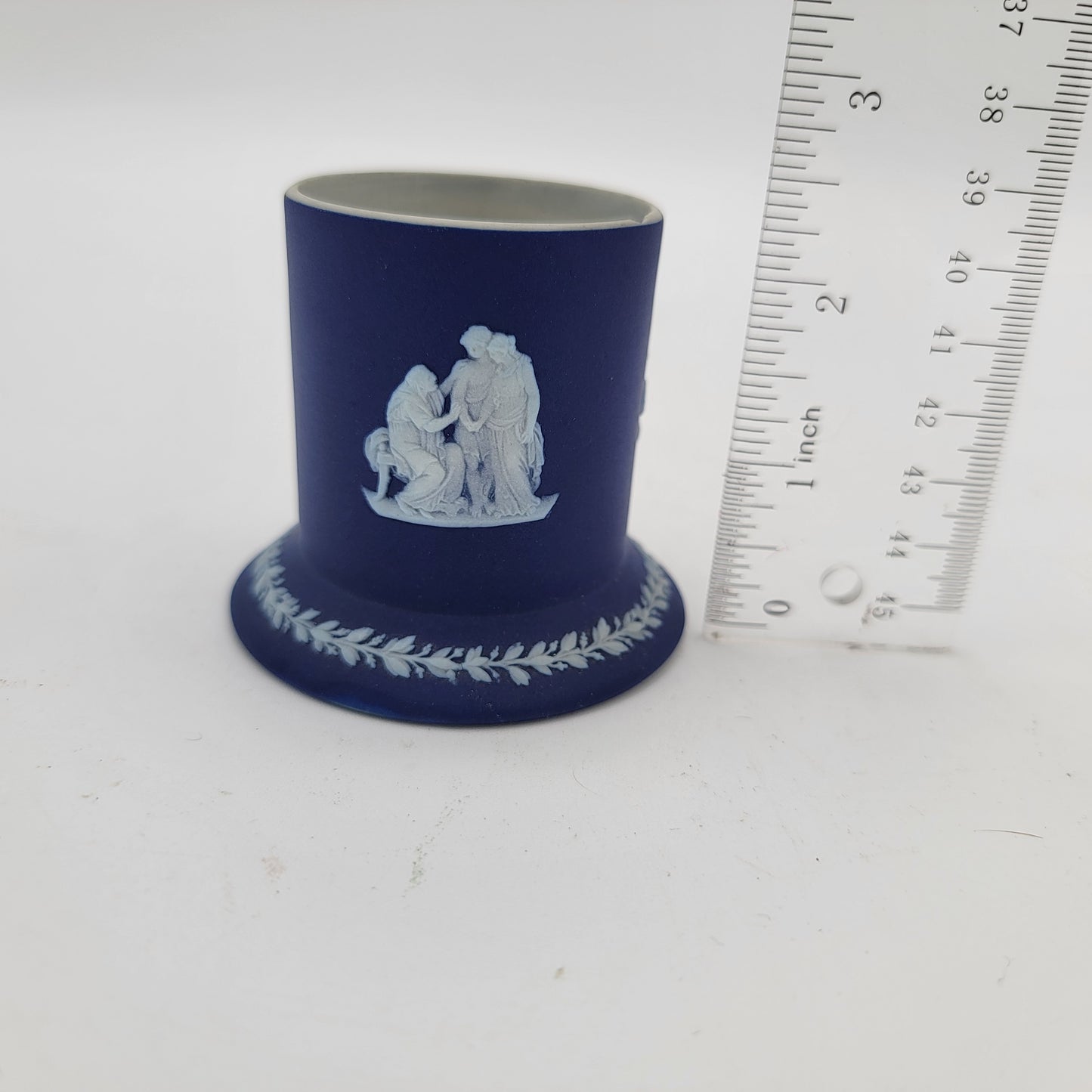 Dark Blue Wedgwood Jasperware Match Holder as found