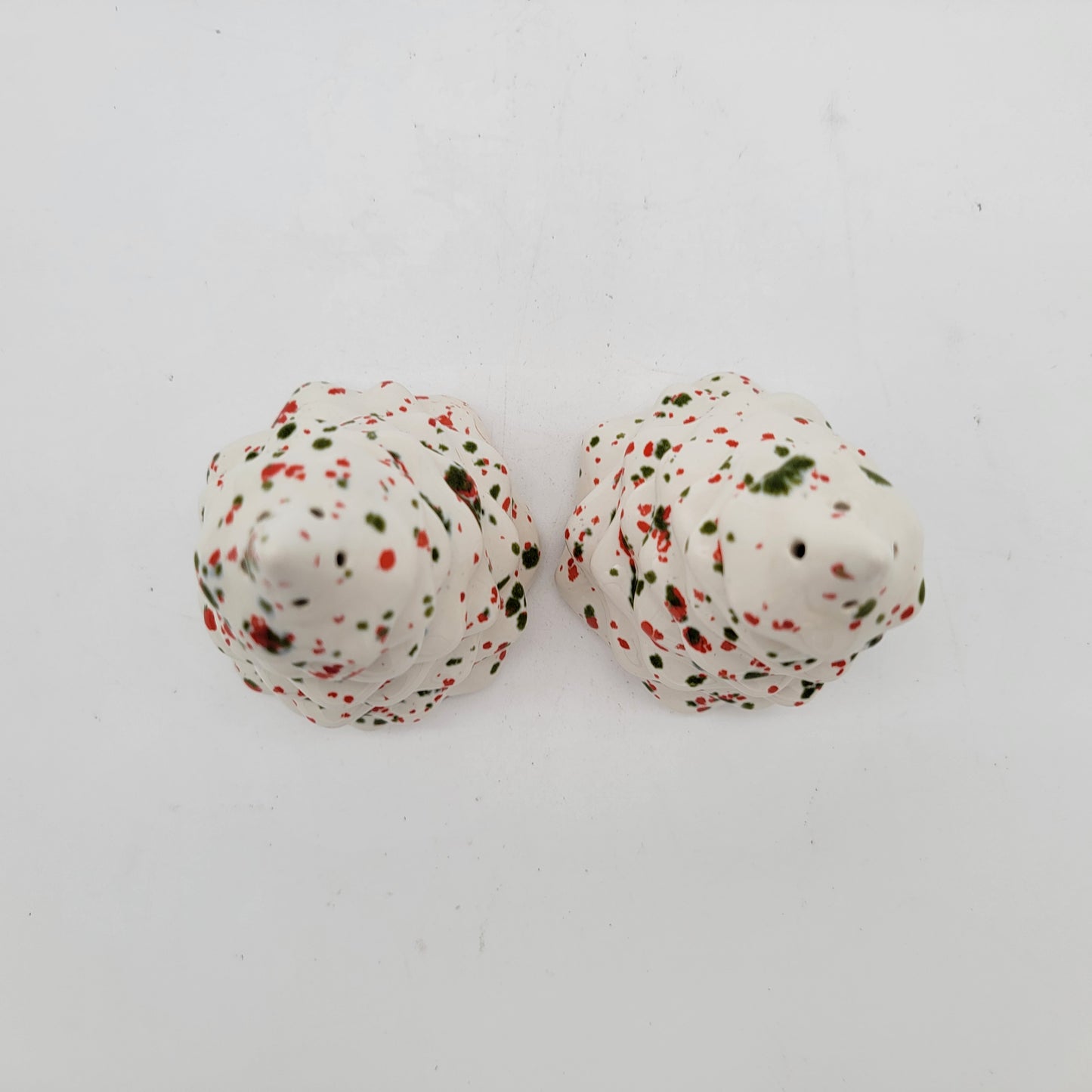 Vintage Speckled Christmas Tree Salt and Pepper Shakers