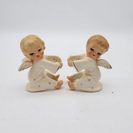 Pair of Vintage Angel Candle Huggers