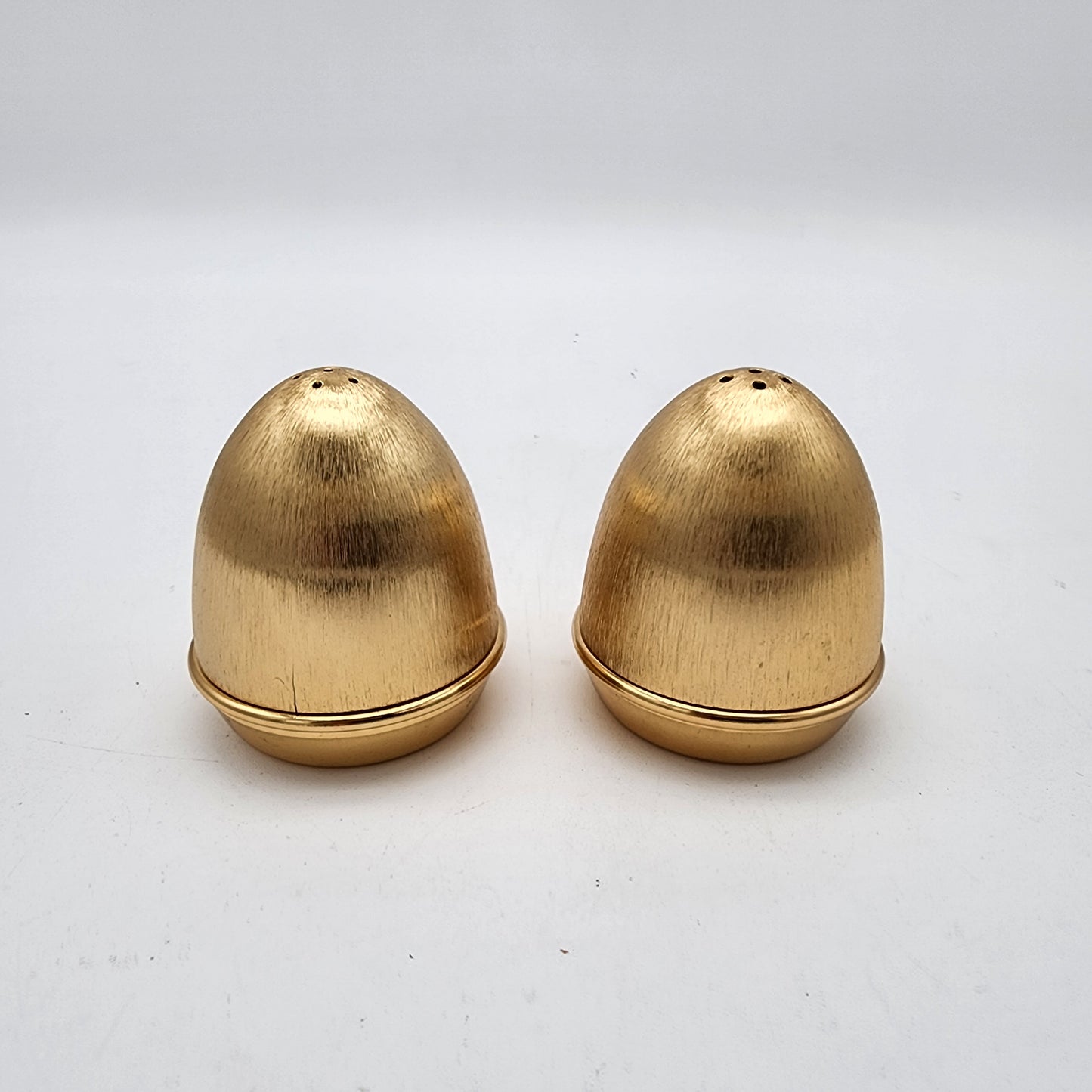 Pair of Vintage Napier Goldtone Salt and Pepper Shakers