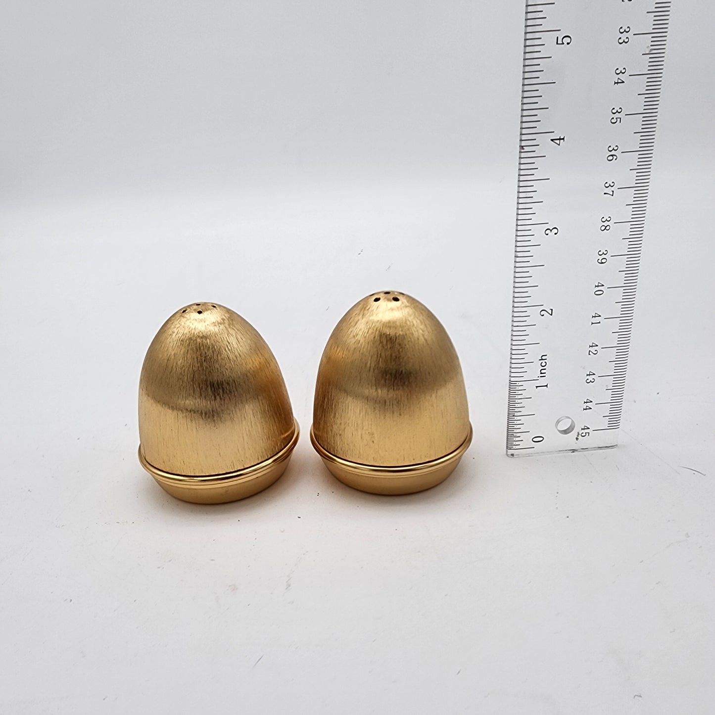 Pair of Vintage Napier Goldtone Salt and Pepper Shakers