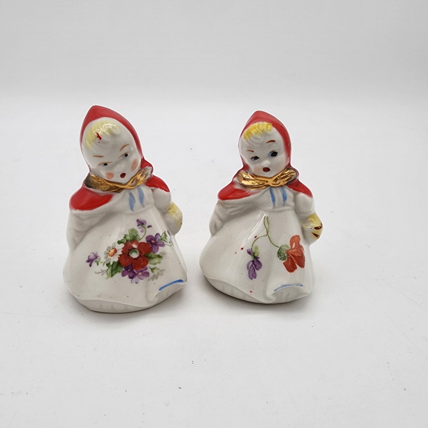 Vintage Little Red Riding Hood Salt and Pepper Shakers