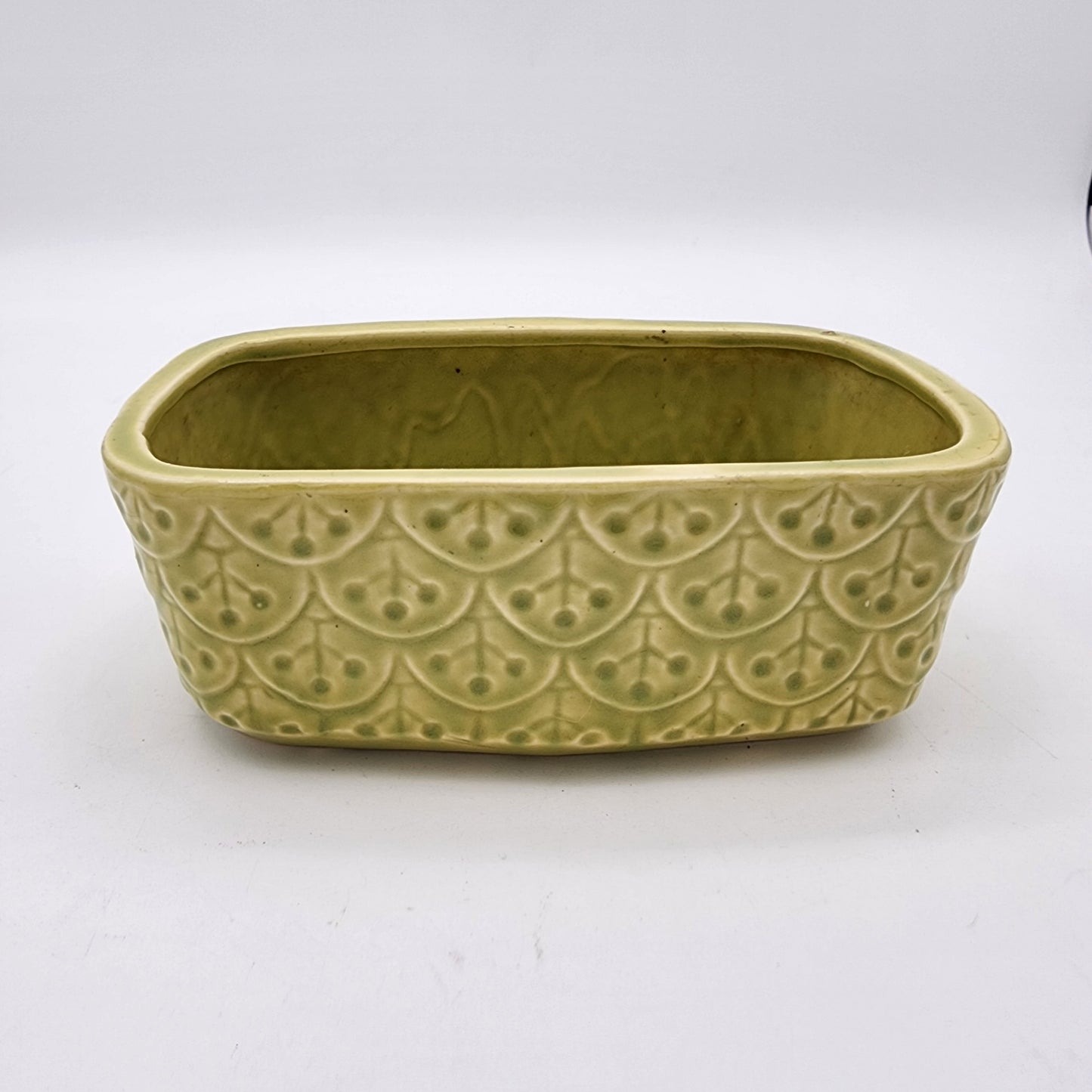 Vintage Green Brush Pottery Planter #520