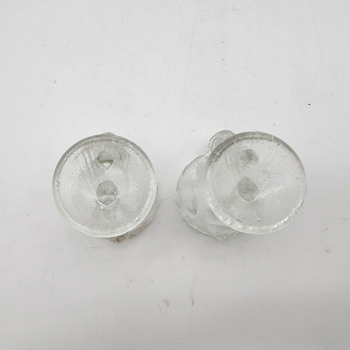 Pair of Pressed Glass Stork Bird Egg Cups