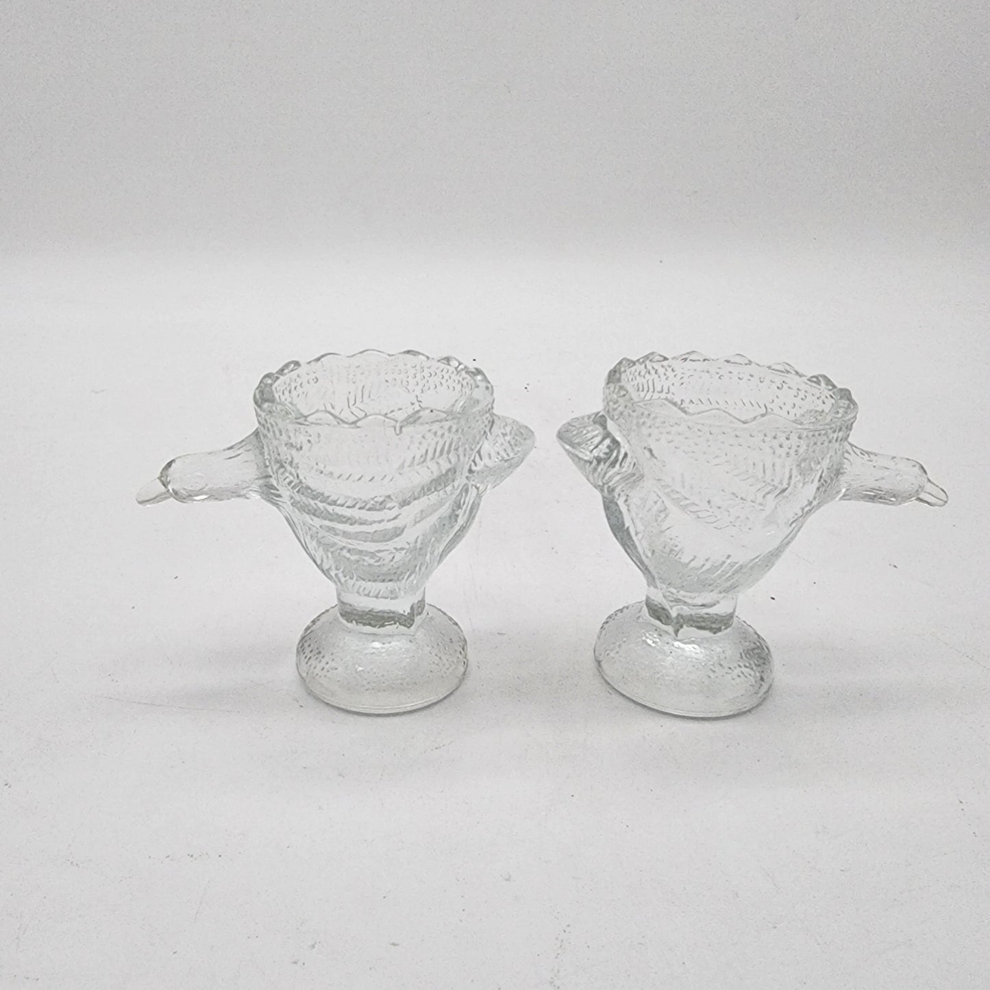 Pair of Pressed Glass Bird Egg Cups