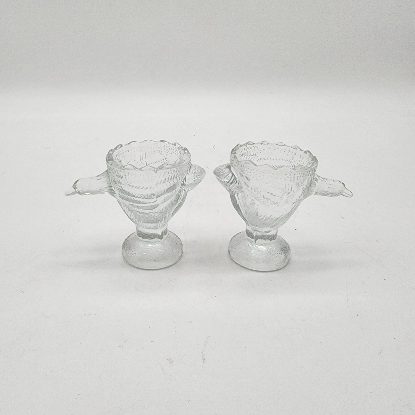 Pair of Pressed Glass Bird Egg Cups