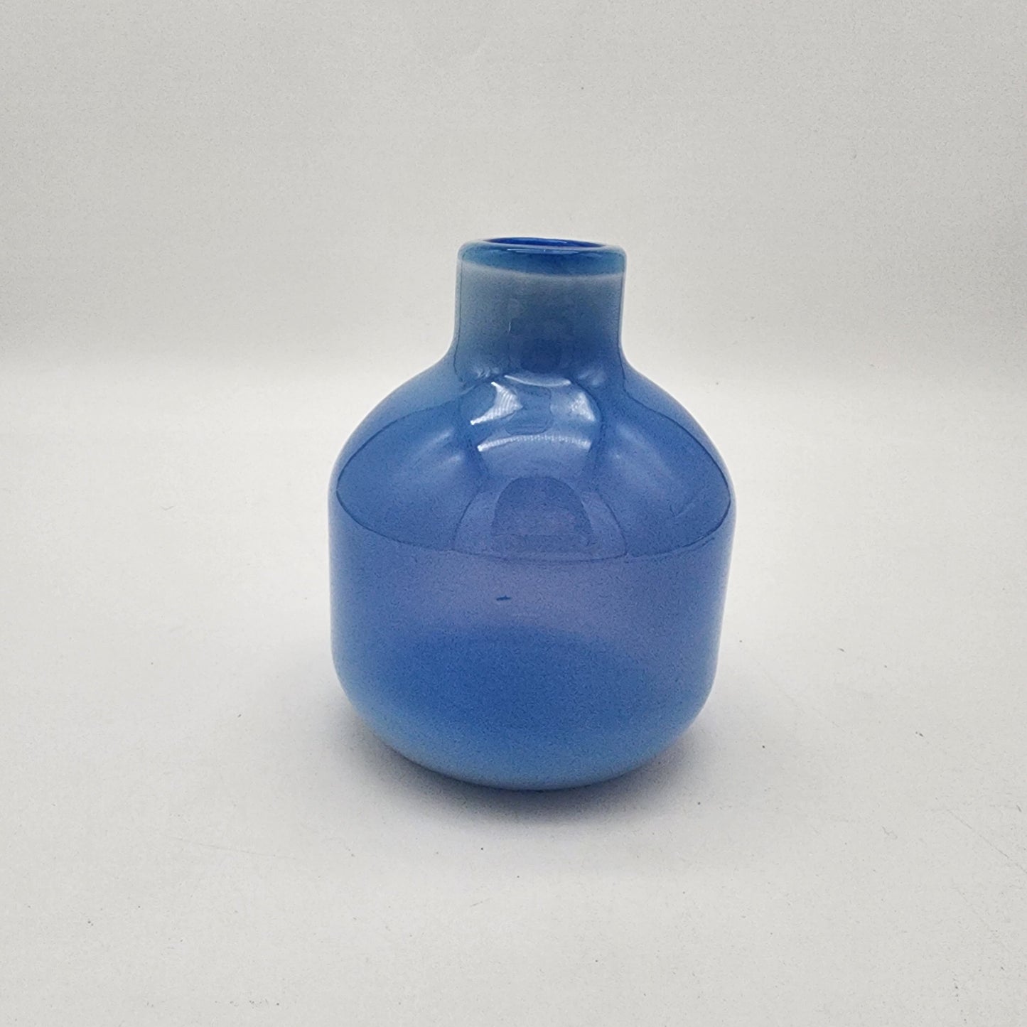 Blue Cased Glass Vase