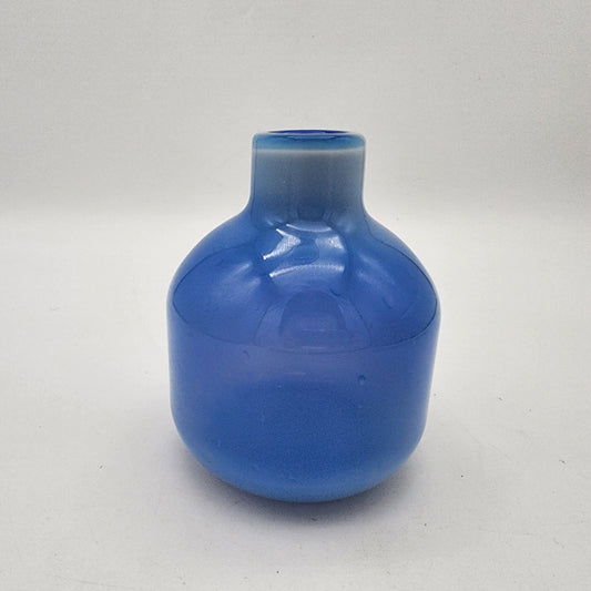 Blue Cased Glass Vase