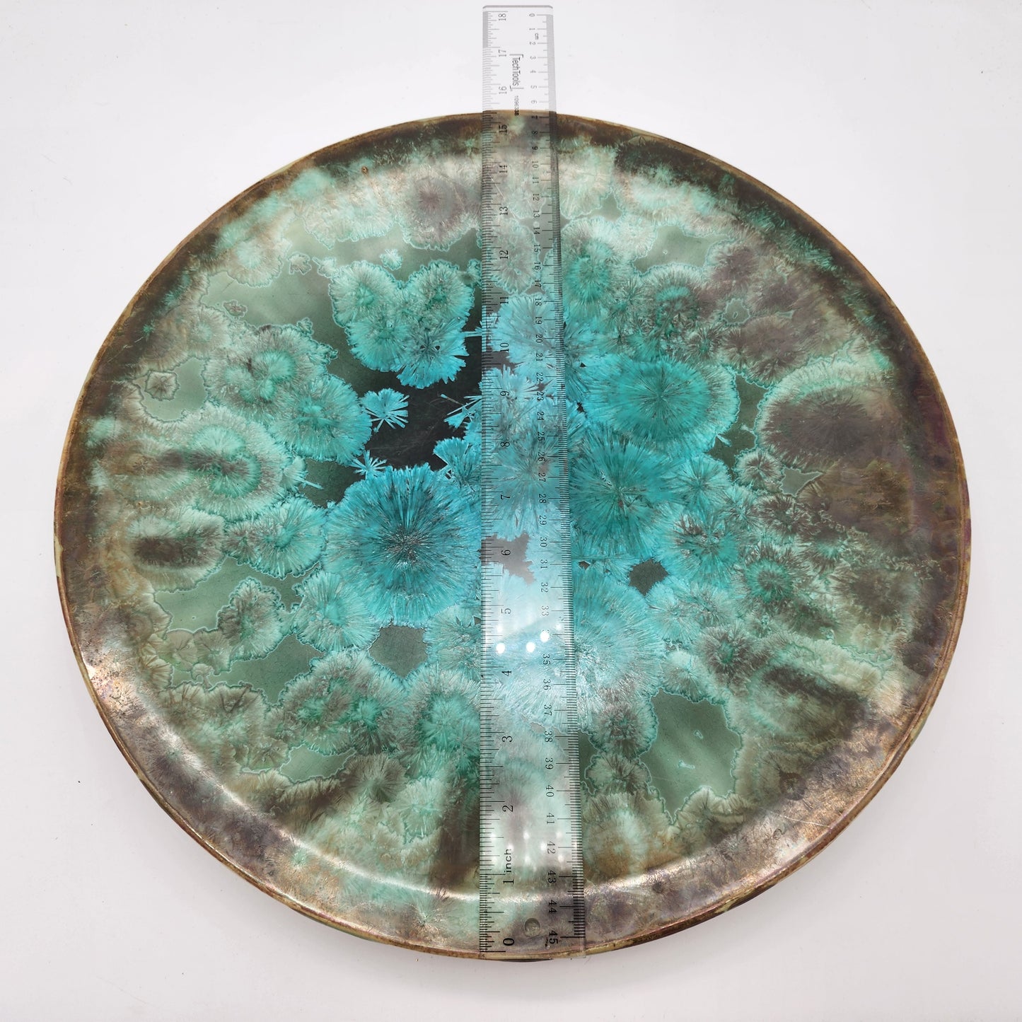 Large Crystalline Glaze Pottery Charger Plate Wall Hanging